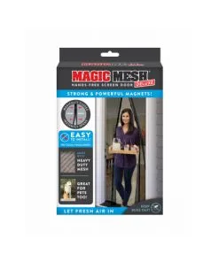 ALLSTAR MARKETING GROUP Magic Mesh MM011124 Hands-Free Magnetic Screen Door As Seen On TV 83" H X 39" W Black Mesh Black