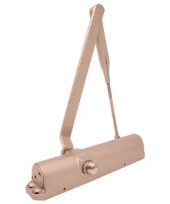 BEST SL6036 SISH SPC 690 Grade 1 Surface Door Closer, Adjustable Size 1-6, Heavy Duty Regular/Top Jamb Arm With Hold Open And Compression Stop, Slim Plastic Cover, Push Or Pull Side, Dark Bronze Painted Finish, Non-handed Dark Bronze Painted