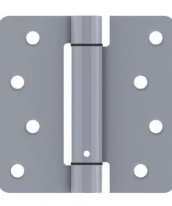 Hager 170514 1761 4" X 4" Stainless Steel 1/4" Radius Corner Full Mortise Residential Spring Hinge, Satin Stainless Steel Finish