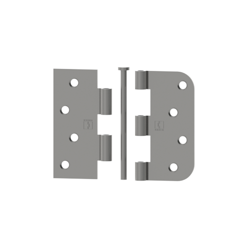 Hager 068746 1848 4" X 4" Steel Square By 5/8" Radius Corner Full Mortise Residential Plain Bearing Hinge, Bright Brass Finish
