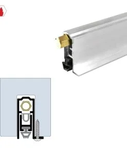 Brixwell 7323CA-FL-18 Concealed Automatic Door Bottom (7/8" By 1-1/2") Clear Anodized